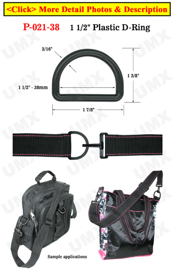 1 1/2 Large Plastic D-Ring: For Apparel, Lanyards and Craft Making 