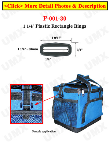 1 1/4" Popular Size Rectangle Plastic Rings with Enhanced Edge