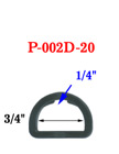 3/4" Small Indented Plastic D-Ring: For Apparel, Lanyards and Crafts Making P-002D-20/Per-Piece