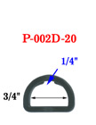 3/4" Small Indented Plastic D-Ring: For Apparel, Lanyards and Crafts Making