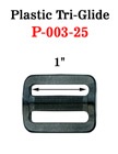 1" Heavy Duty Plastic Strap Buckles: Plastic Tri-Glides