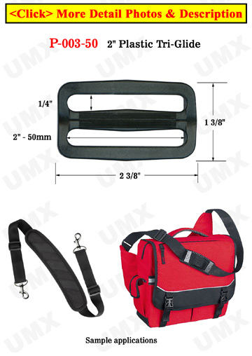 2" Jumbo Size Plastric Strap Connecting Buckles: Tri-Glides