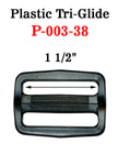 1 1/2" Large Size Plastric Tri-Glide Adjustable Strap Buckles P-003-38/Per-Piece