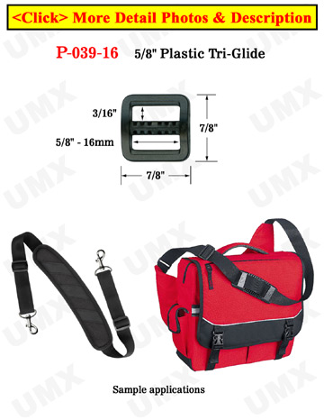 5/8" Small Size Plastic Tri-Glides: Strap Buckles