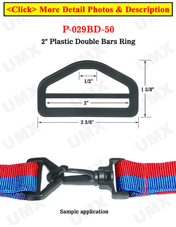 2" Jumbo Size Double Bars Heavy Duty Plastic Wide Hexagon Rings