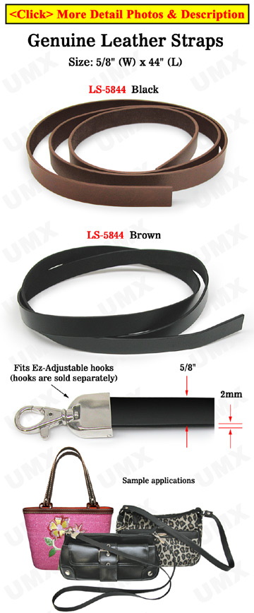 Sturdy Leather Straps: Genuine Flat Leather 5/8"(W)x44"(L)