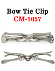 2 3/4" Bow Tie Clips: Black Tie Clips: Steel Metal Nickel Color CM-1057