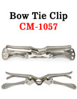 2 3/4" Bow Tie Clips: Black Tie Clips: Metal Steel Nickel Color
