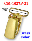 7/8" Brass Finish Suspender Clips With Fabric Protecting Plastic Teeth