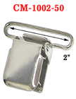 2 Big Heavy-Duty Suspender Clips With Heavy Weight Metal Jaw Without  Plastic PVC Teeth: Nickel Color 