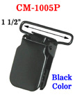 1 1/2" High Quality, Heavy-Duty Black Metal Suspender Clips With Plastic PVC Teeth Protection