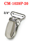 3/4" Round Plastic Teeth Protected Metal Suspender Clips: Nickel Color CM-1029P-20