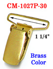 1 1/4" PVC Plastic Protected Suspender Clips: Brass Finish