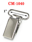 1" Rectangular Metal Suspender Clips Without PVC Plastic Teeth: Nickel Color CM-1040