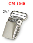 3/4" Short Tip Metal Suspender Clips Without Plastic PVC Teeth: Nickel Color