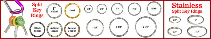 Key Rings: Bulk Wholesale Keyrings: Metal, Steel, Plastic, Nylon, Polyester & Fabric Key  Holder Hardware Parts