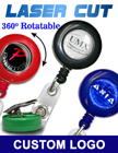 Laser Cut Customized Badge Reels With Domed Logo Cover Protection
