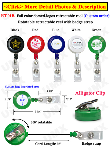 Full Color Logoed Badge Reels With Domed Cover Protection - Wholesale