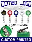 Full Color Logoed Badge Reels With Domed Cover Protection - Wholesale