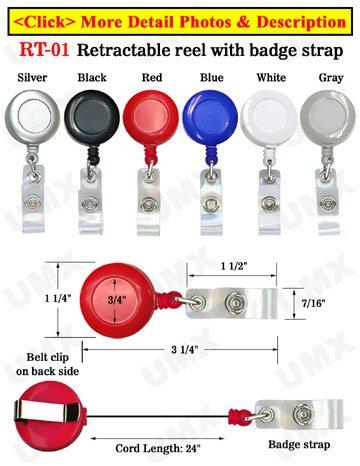 Round Badge Reels With Badge Straps