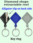 Diamond Shape Retractable Key Holders With Alligator Clips