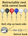 Retractable Reels With Metal Swivel Hooks
