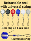 Retractable Reels With Universal Cell Phone Strings