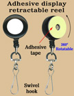 Rotatable Retractable Displays With Adhesive Backs and Swivel Hooks RT-12-HK/Per-Piece