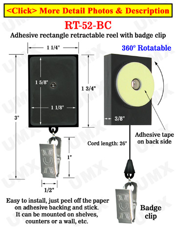All Direction Access Retractable Display With Adhesive Backs and Metal Clips