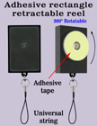 All Direction Access Retractable String-Tie Display With Adhesive Backs and Universal Strings