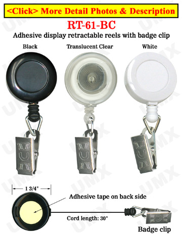 High Quality Low Cost Cheap Price Display Retractable Reels With Metal Clips and Adhesive Backing