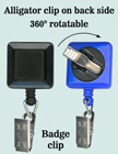 Rotatable ID Badge Reels With Badge Clips & Alligator Clips