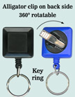 Rotatable Keychain Reels With Keychains & Alligator Clips