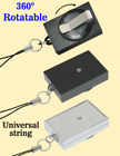 Rectangle Rotatable Retractable ID Card Reels With Univeral ID Card Strings