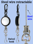 Steel Cable Wire Retractable Reels With Vinyl Cable Shield