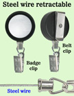 Durable Steel Cable Name Badge Reels With Metal Badge Clips RT-23S-BC/Per-Piece