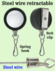 Durable Steel Cable Reels With Retractable Spring Hooks RT-23S-SK/Per-Piece