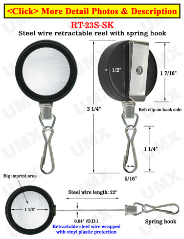 Durable Steel Cable Reels With Retractable Spring Hooks