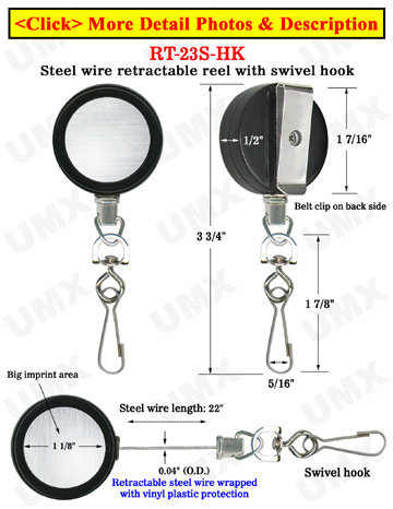 Durable Steel Cable Reels With Retractable Swivel Hooks