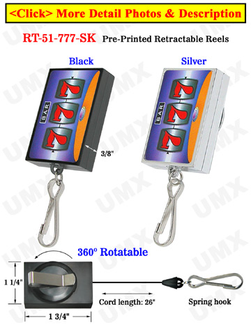 Printed Retractable Reels with Pre-Printed Lucky Number 777