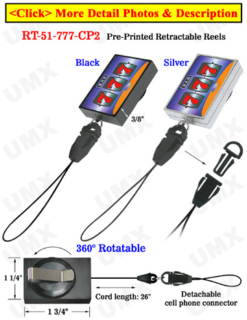 Quick Release Retractable Name Badge Holder with Pre-Printed Lucky Number 777