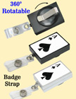 Preprinted Retractable Name Badge Holders: Poker ACE Print RT-51-ACE-ST/Per-Piece