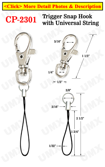Trigger Snap Hook With Universal String For Small Device