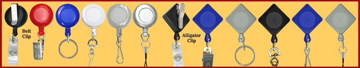 Most pouplar Badge Reels For Retractable Name Badges, ID Cards, Keys, Nametags or Bag Tags